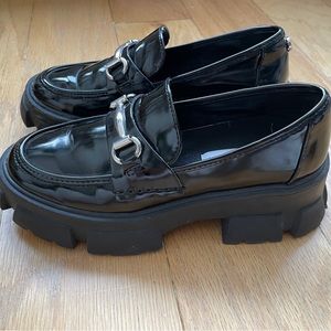 Steve Madden Lando Black Leather Loafers